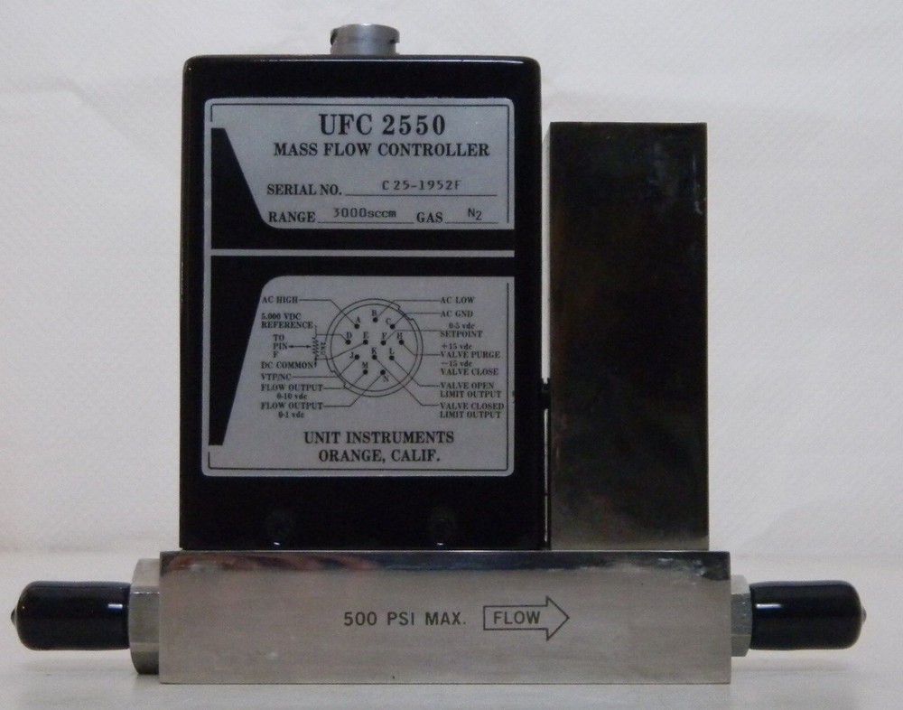 Unit UFC 2550 Mass Flow Controller, Gas- N2, Range- 3000sccm, Used