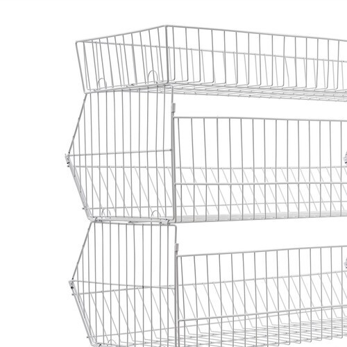 5 Tier Wire Grid Retail Display Shelf Merchandise Display Rack Stand w/4 Pulleys