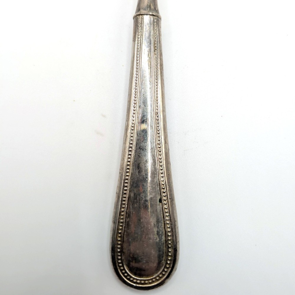 Towle Silver Salad Serving Spoon Beaded Antique Pattern 1977