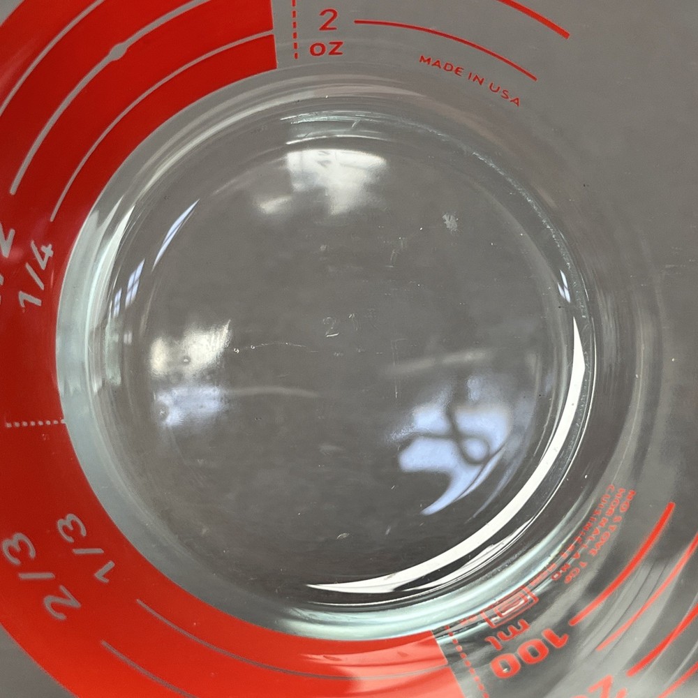 PYREX Measuring, 2 Cups, 16 oz, 500 mL, Red Reverse Read Inside