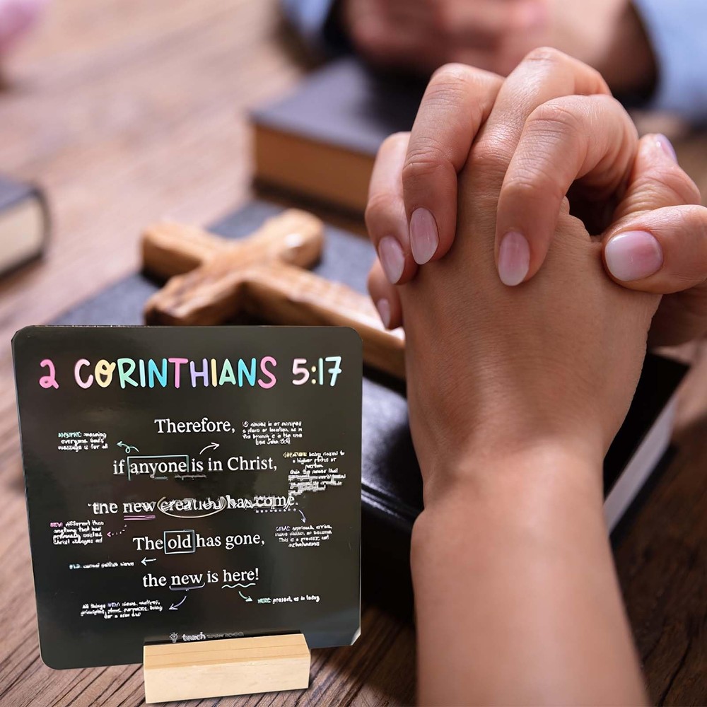 52 Scripture Cards with Stand - Weekly Bible Verses for Memory, Daily Devotio...
