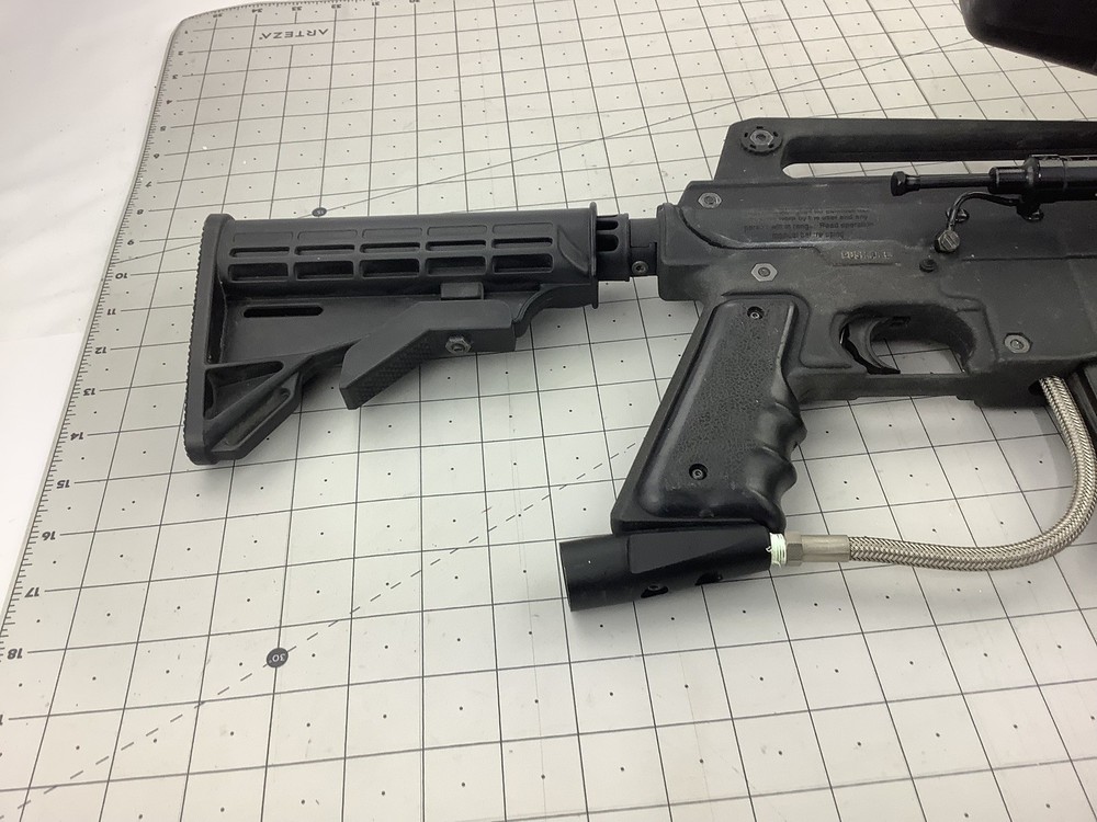 Tippmann Alpha black paintball marker with e trigger and cyclone feed untested