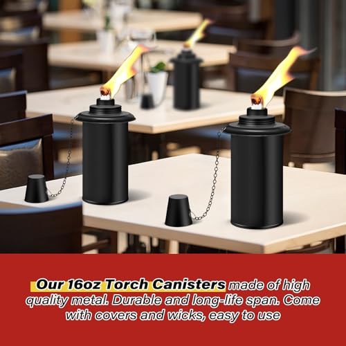 Pack Torch Replacement Canisters, 1oz Bamboo Lantern Refillable Torches, 6