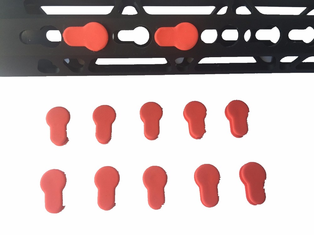 Pack of 30! RED Rubber Insert Protector Cover for KeyMod Rail key mod