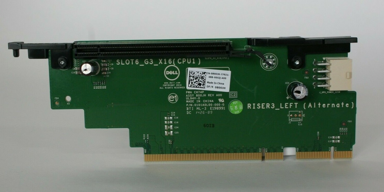 New DELL PowerEdge R730 R730xd PCIe x16 SLOT 6 RISER 3 LEFT 800JH CARD GPU