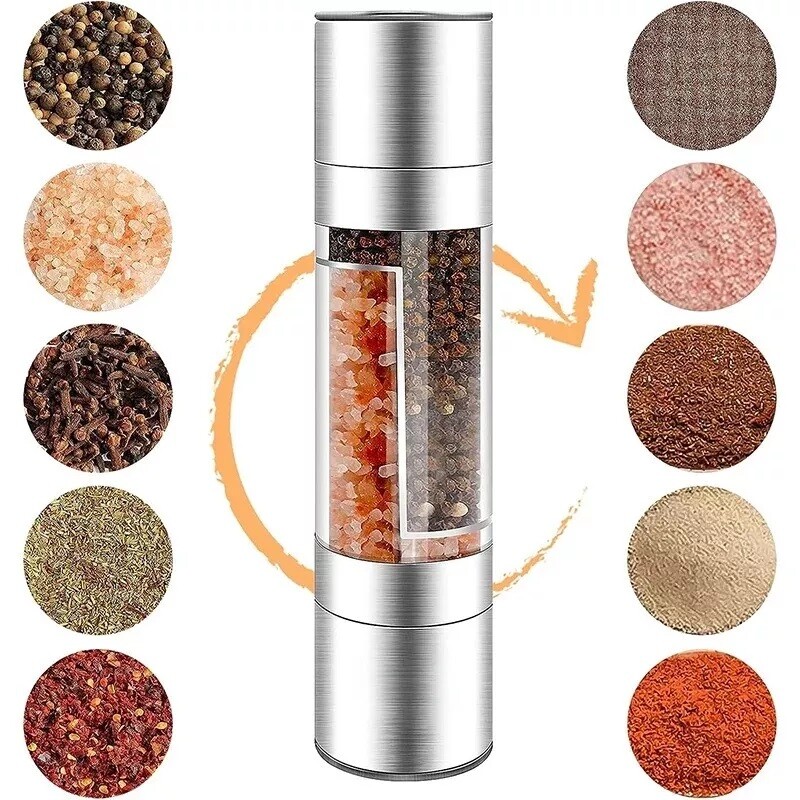 Double-head Grinder Pepper Sea Salt Grinder Manual Quick Milling Bottle