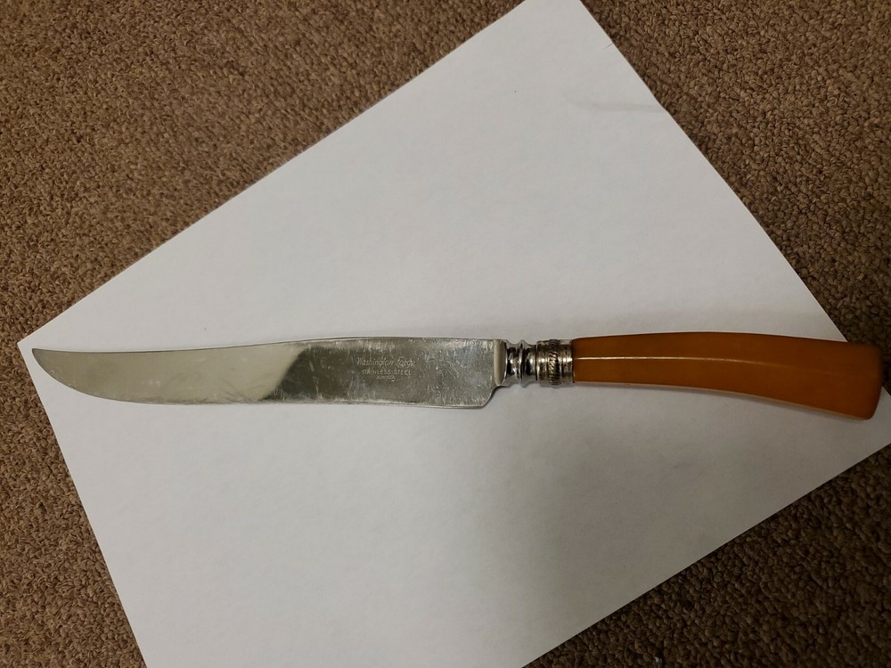 13" Kitchen Knife Butterscotch BAKELITE HANDLE, Washington Forge, Austria