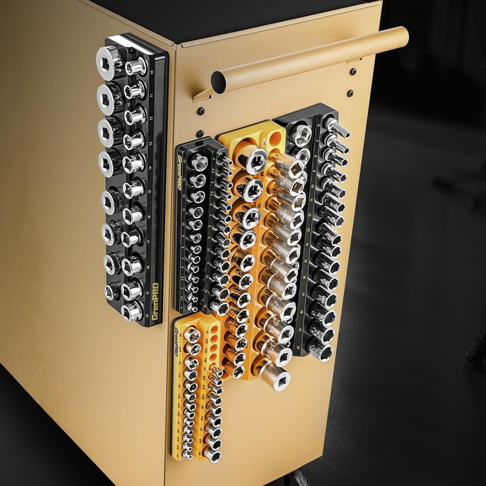 Strong Magnetic Socket Organizer Set - 6pc for Efficient Tool Management
