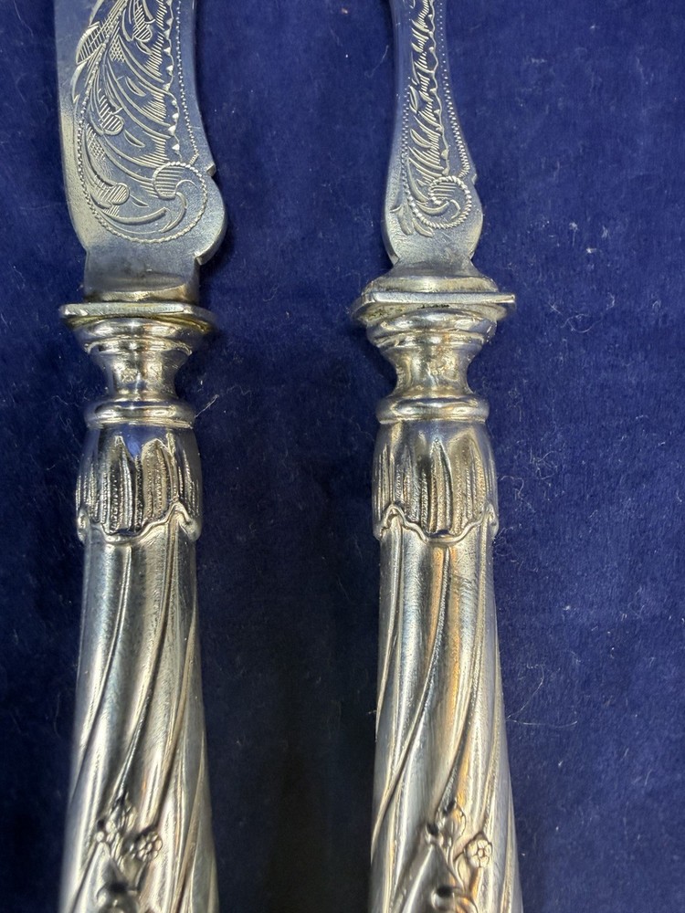 Antique 800 Silver Fish Slice and Fork Set Possibly German