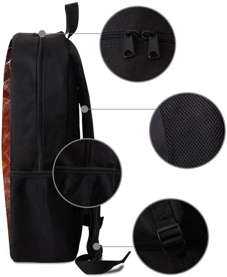Cool 3D Ice & Fire Baseball Backpack - Water-Resistant Daypack for All Ages