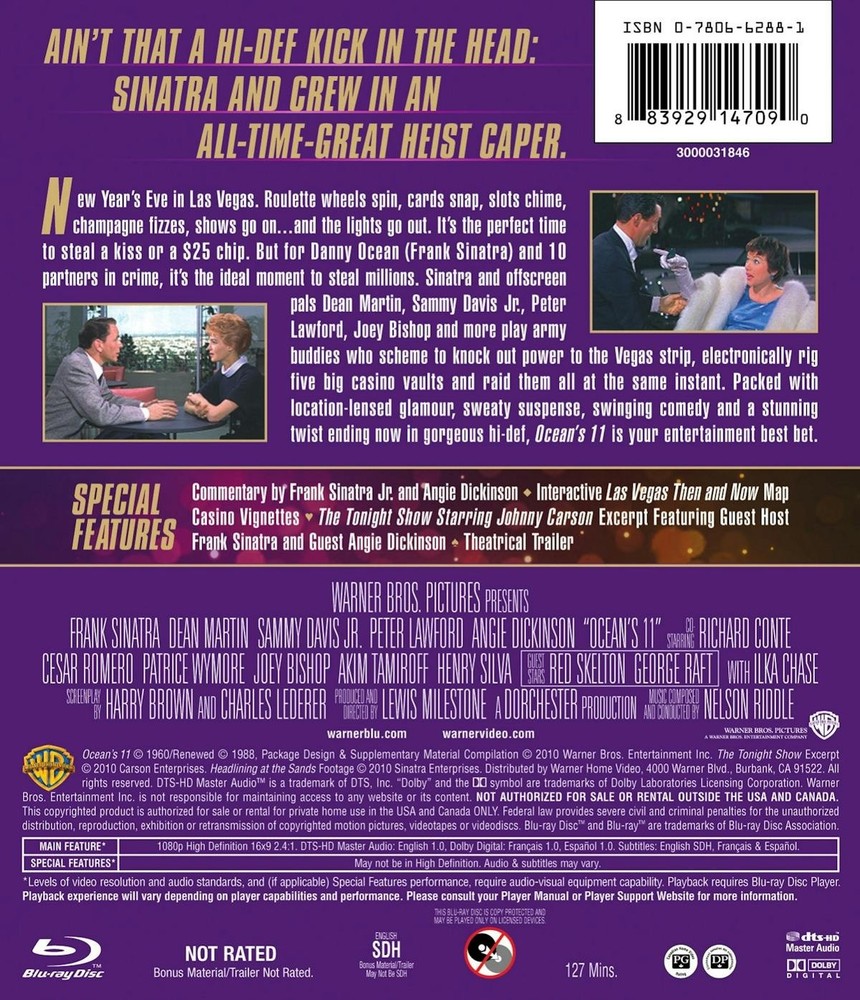 Ocean's 11 Blu-ray Frank Sinatra NEW