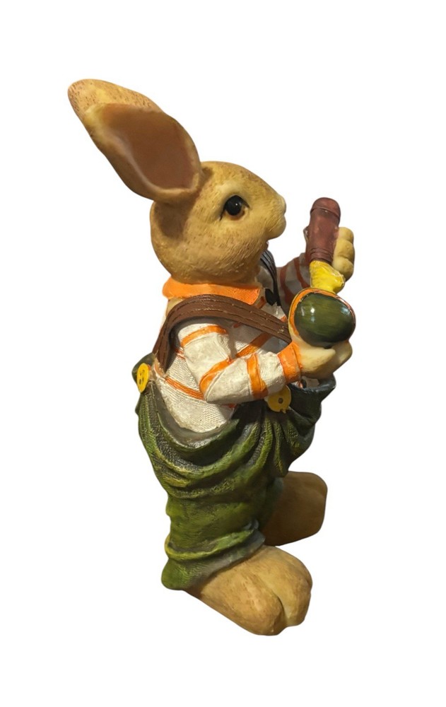 Polystone Easter Bunny Figurine Rabbit Painting An Egg