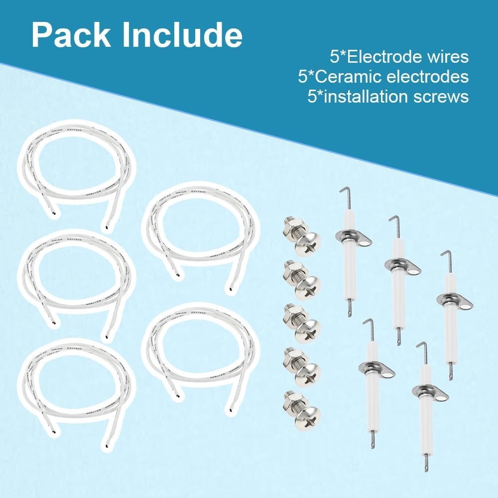 5PCS Grill Igniter Wire Kit & Ceramic Electrode for BBQ Grillware Charbroil