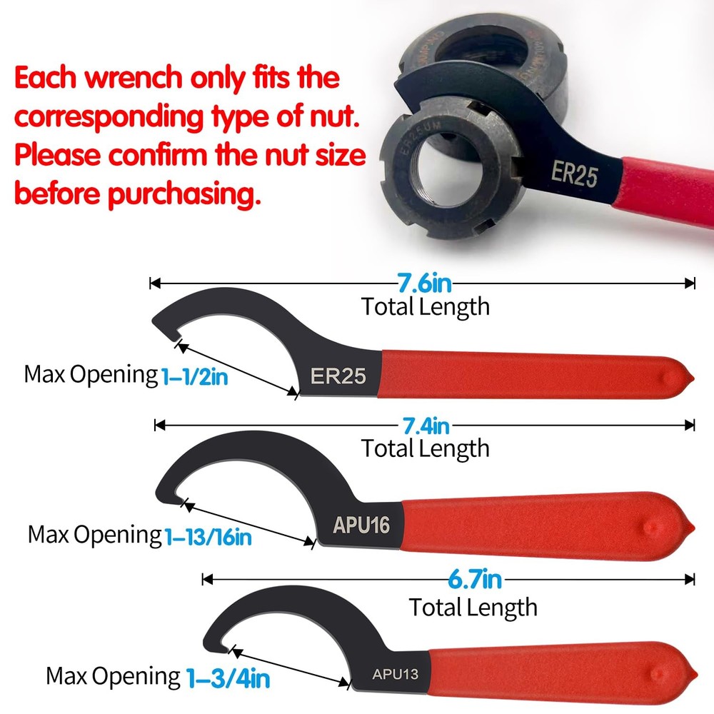 6Pcs Coilover Spanner Wrench Set, Coilover Wrench, C-Shape Spanner Hook Wrench T