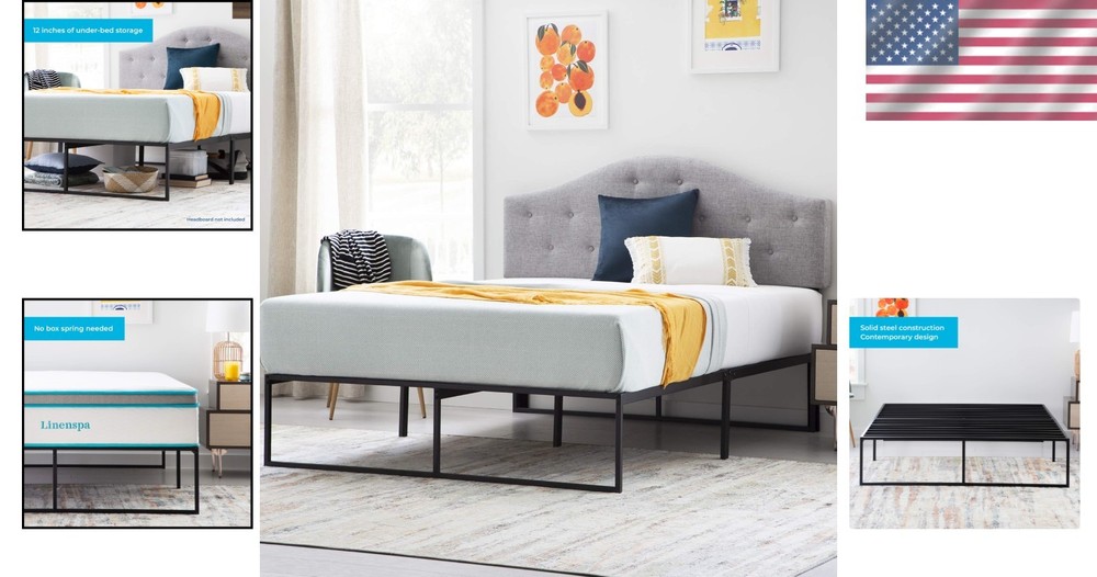 14-Inch Twin Metal Platform Bed Frame - Durable and Space-Saving Solution