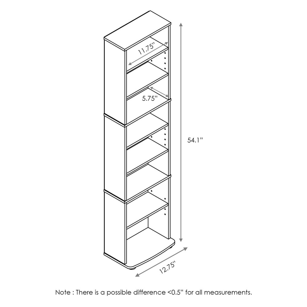 JAYA Space Saving Multimedia Storage Tower Espresso