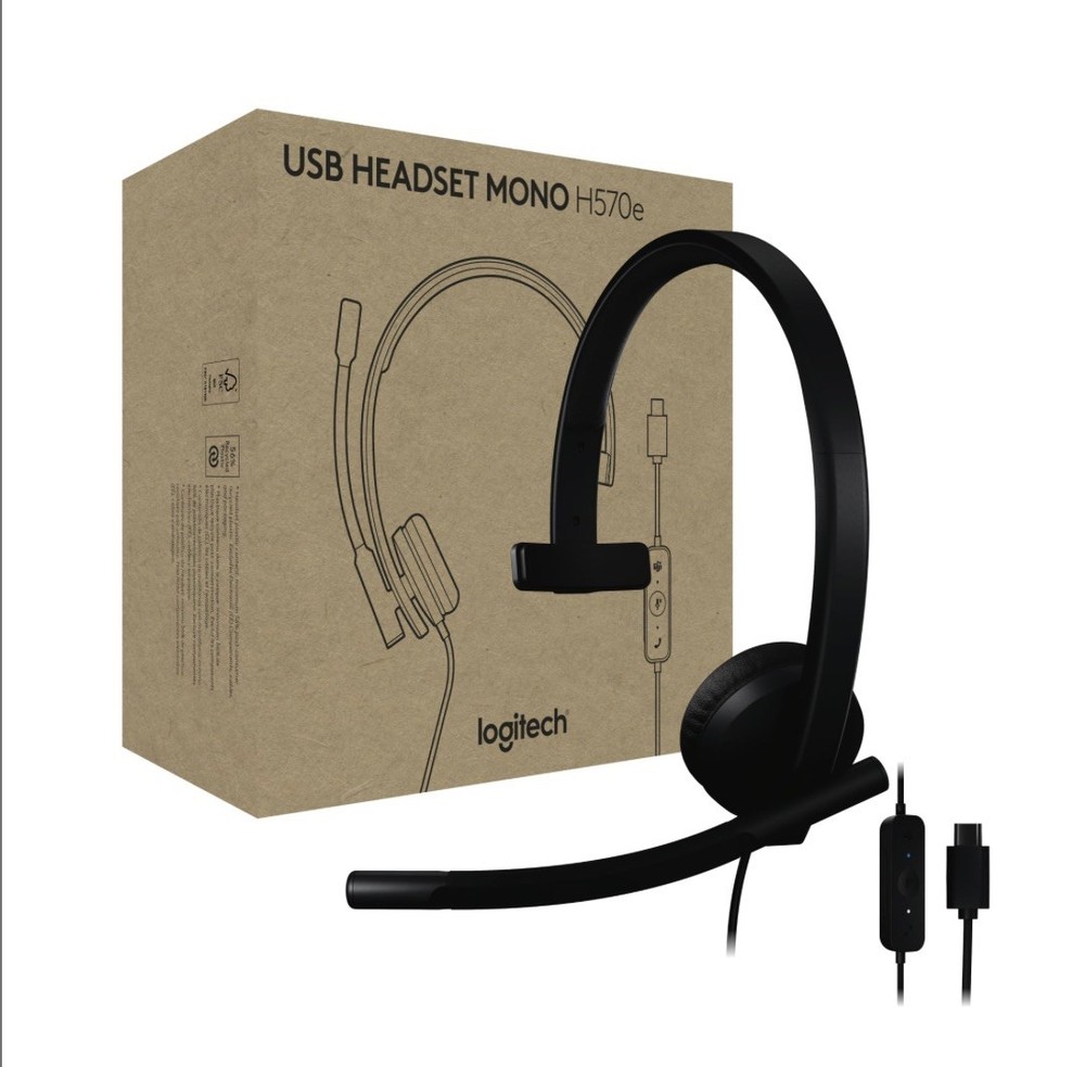 Logitech H570e USB Headset with Microphone for PC and Mac, USB-C Wired Headset