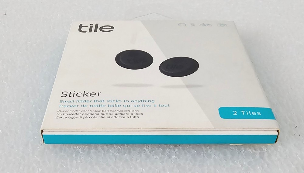 Tile Sticker Bluetooth Tracker Black 2‑Pack New Sealed Packing