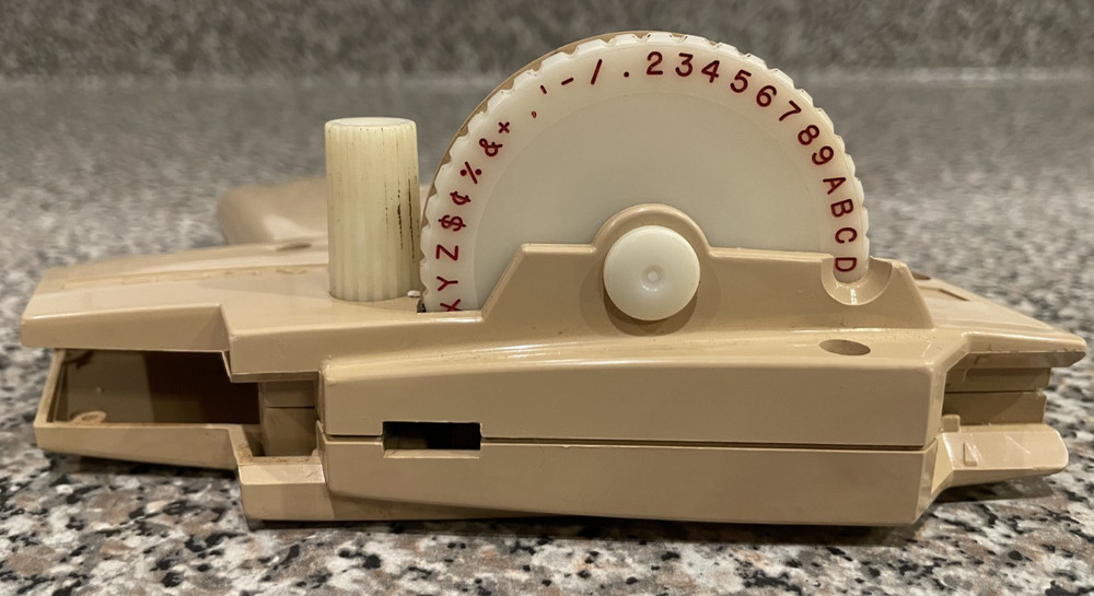 Vintage Tan Dymo Label Maker with Original Box