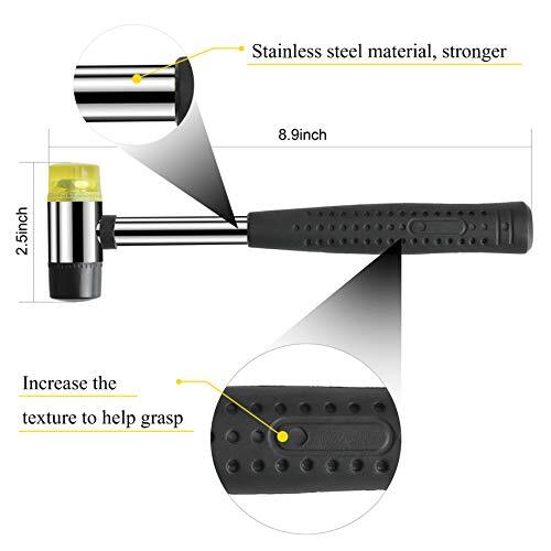 Gunsmithing Hammer With 4 Tipsinterchangeable Tool 25mm Dual Head Nylon Rubber H