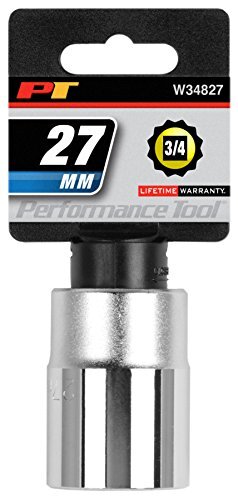 Performance Tool W34827 3/4" Drive 12-Point Standard Socket 27mm