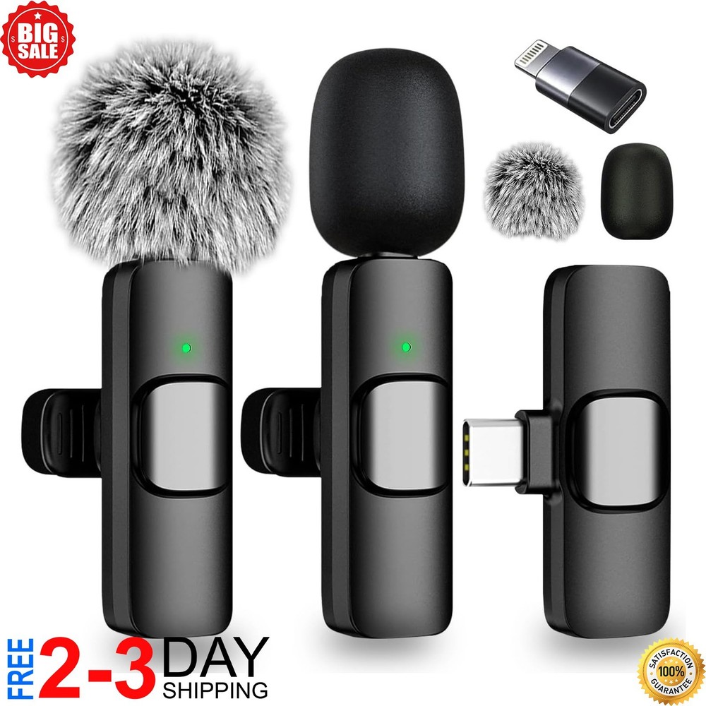 Microfono Mini Inalambrico De Para Celular Iphone O Android 2 Solapa Micrófonos