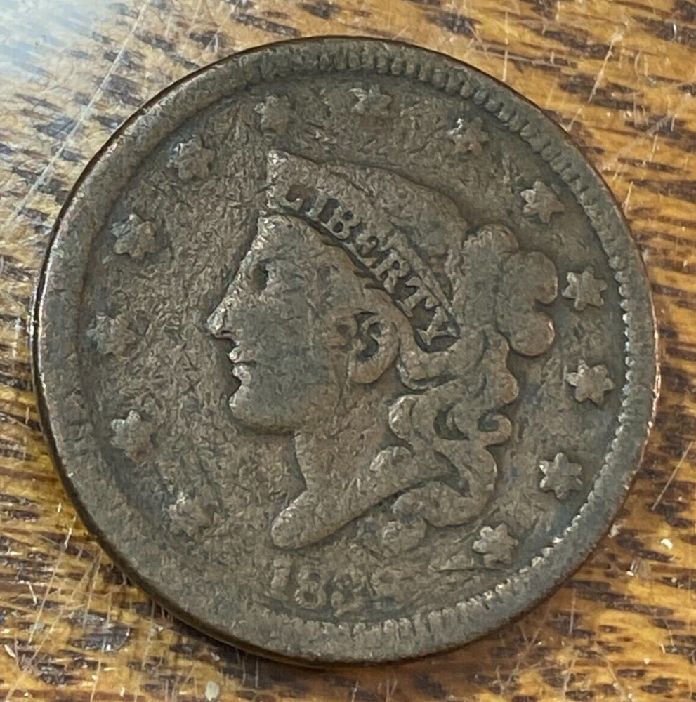 1838 Large Cent Nice Original Brown VG CHRC