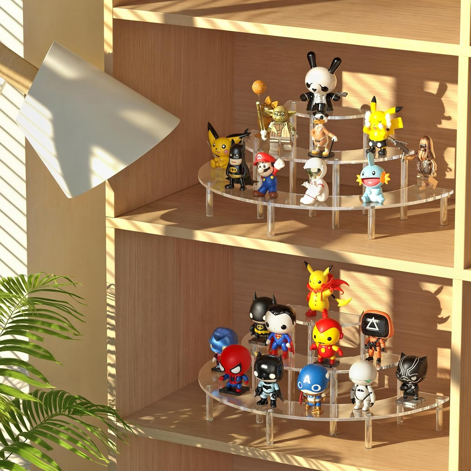 3 Tier Acrylic Display Risers, Half Moon Cupcake Stand, Clear Perfume Organizer,