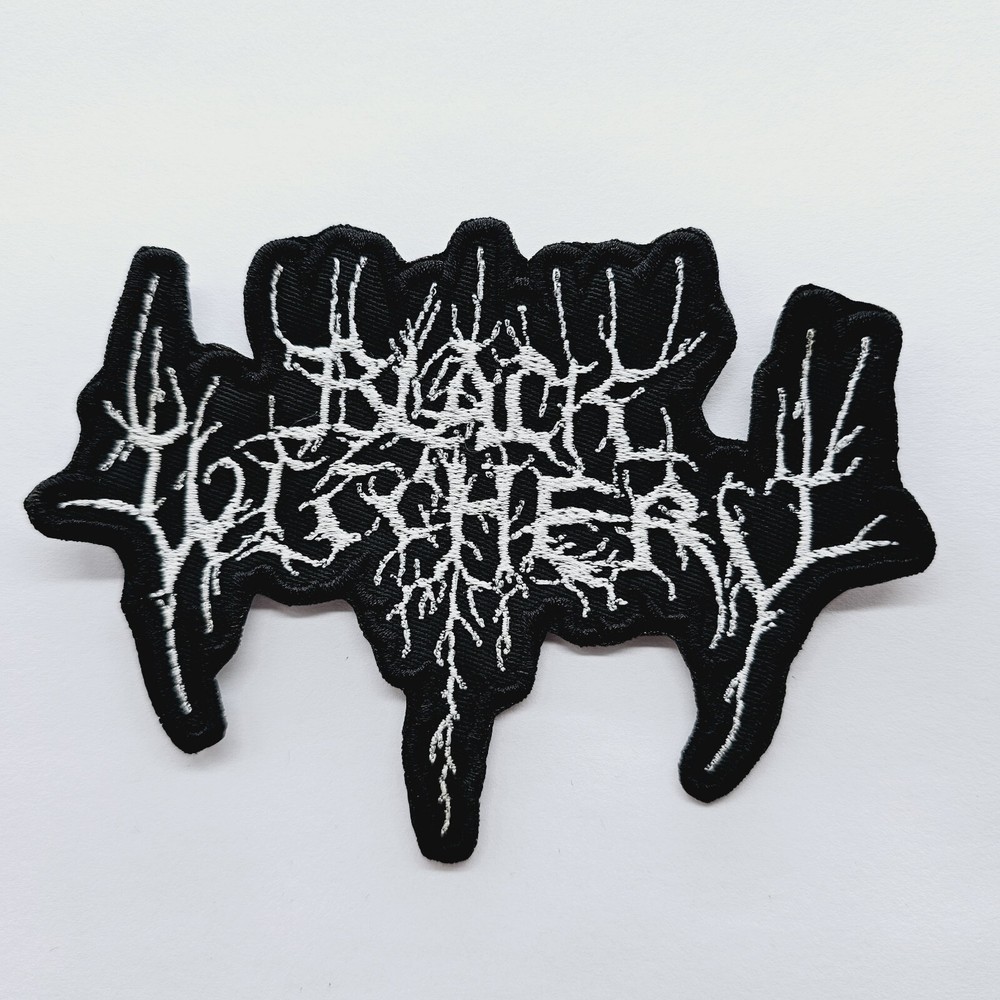 Black Witchery White  Shaped Logo  EMBROIDERED PATCH