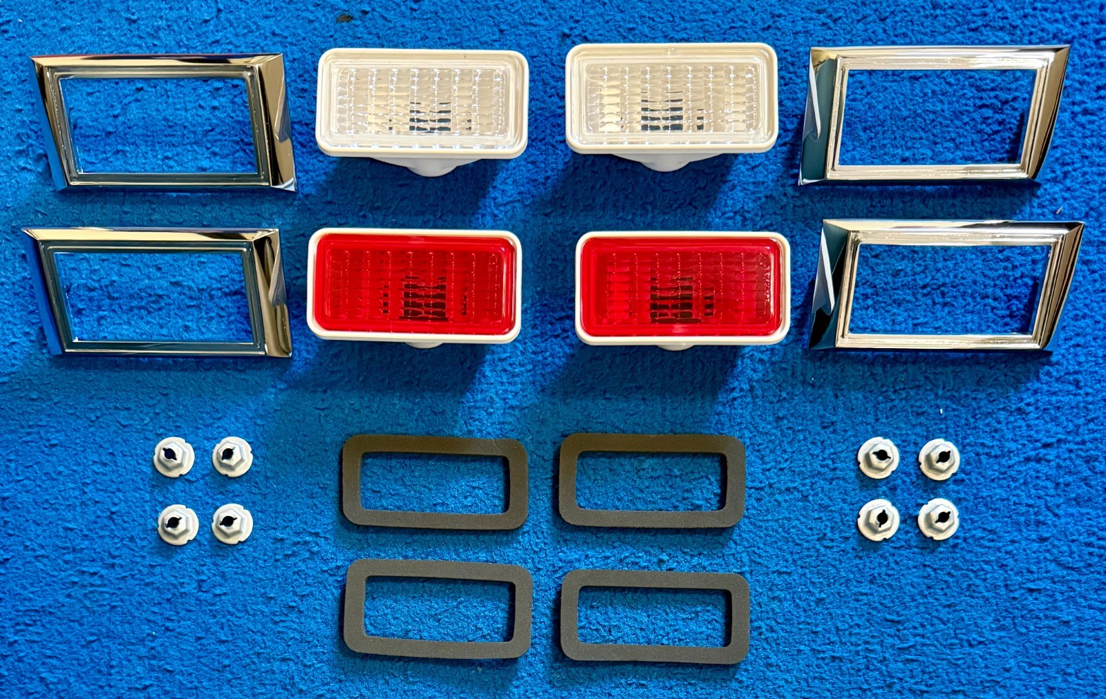 1968 Camaro Chevelle Nova Side Marker Light Kit Lens Chrome Bezels Gaskets 20pc