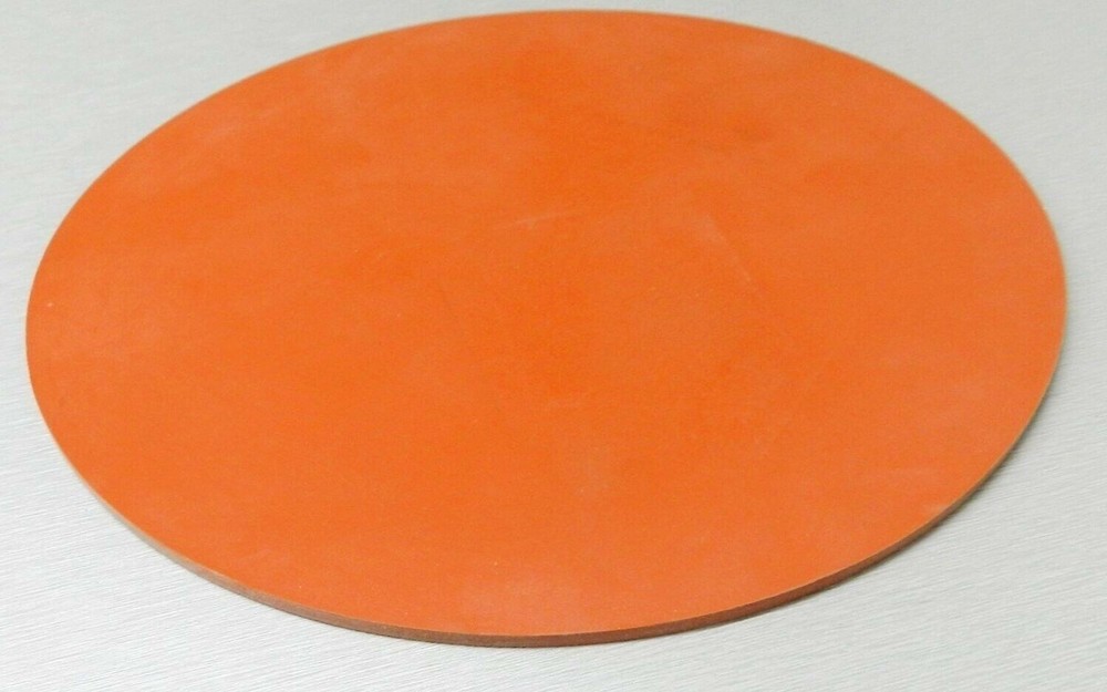 Silicone Rubber Pad 10" Round High Temp Solid Red/Orange Commercial Grade Sheet