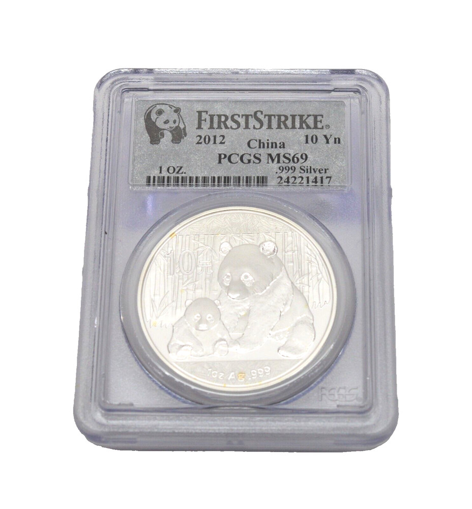 2012 PCGS MS69 First Strike 1 OZ. Silver Panda Coin