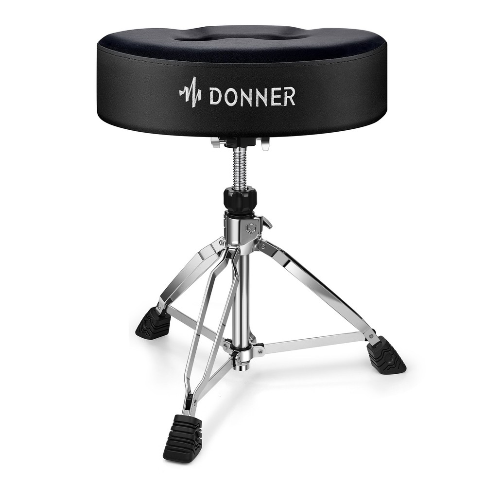 Donner Saddle Drum Throne Drum Stool Thick Memory Foam Ergonomic Seat Adjustable