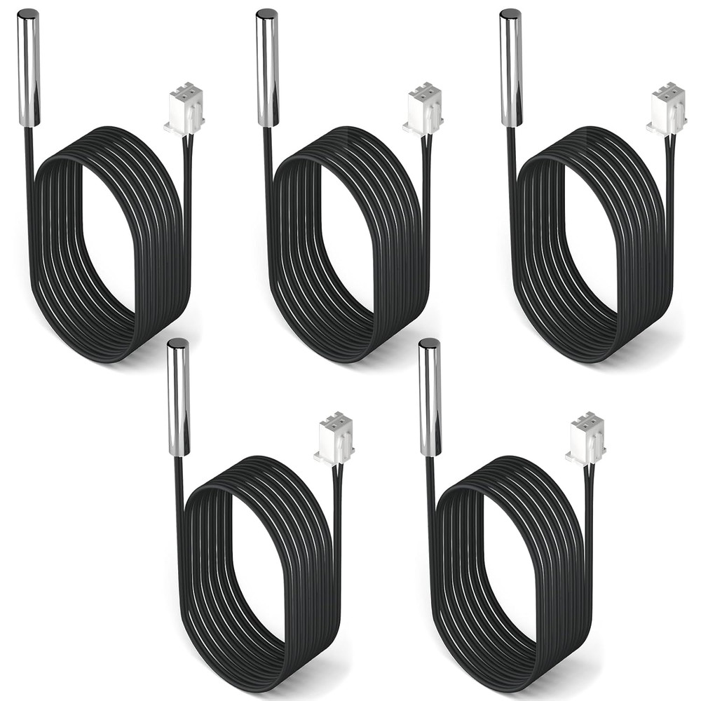10K Temperature Sensor Probe, 5Pcs 1 Meter Waterproof Temp Sensor Probe, Stainle