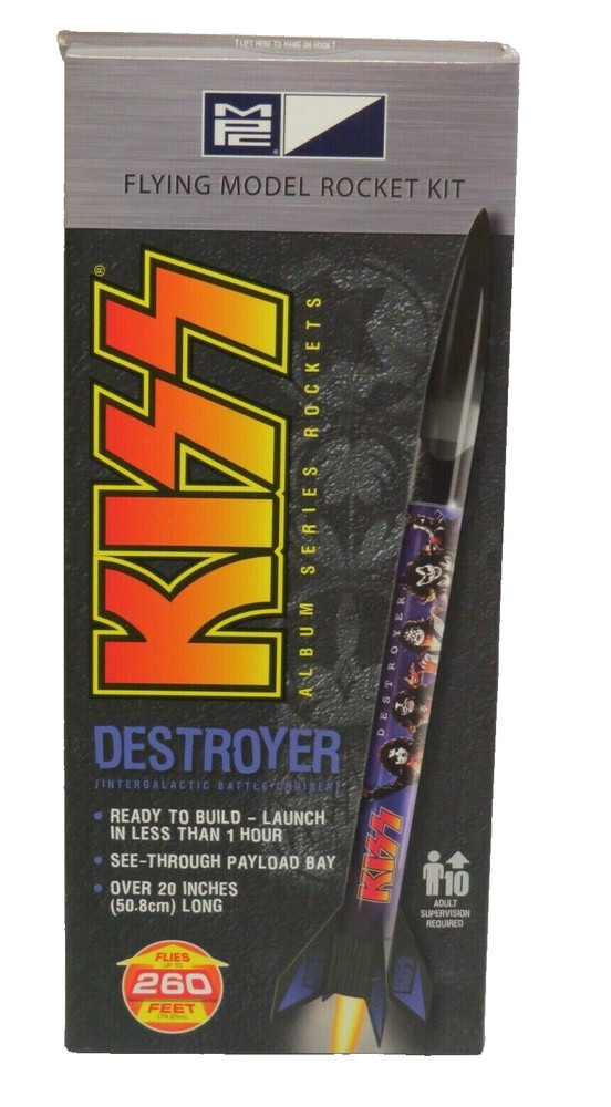 KISS DESTROYER FLYING MODEL ROCKET KIT UNUSED IN BOX 2012