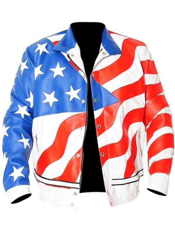 American Flag Vanilla Ice Leather Jacket