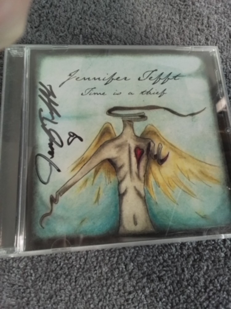 jennifer tefft autographed signed time is a thieft empty cd case beautiful auto