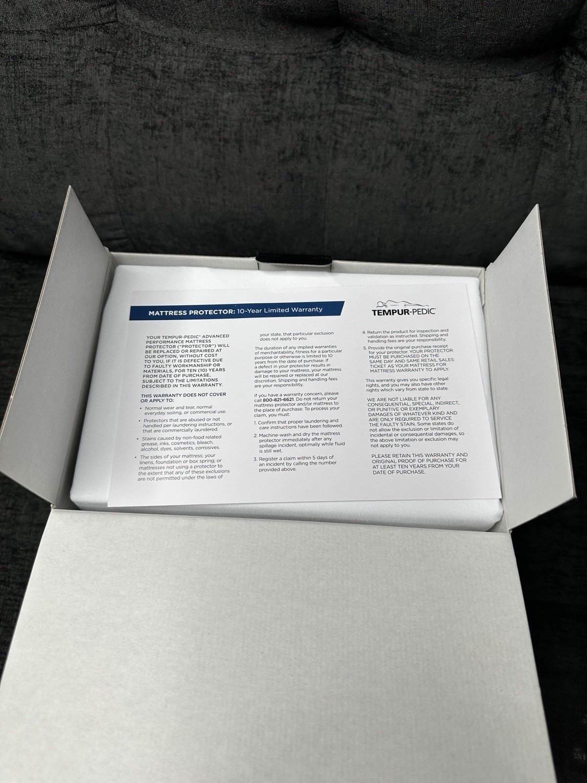 Tempur-Pedic Tempur-Breeze White Queen Mattress Protector Brand New Retail $289*