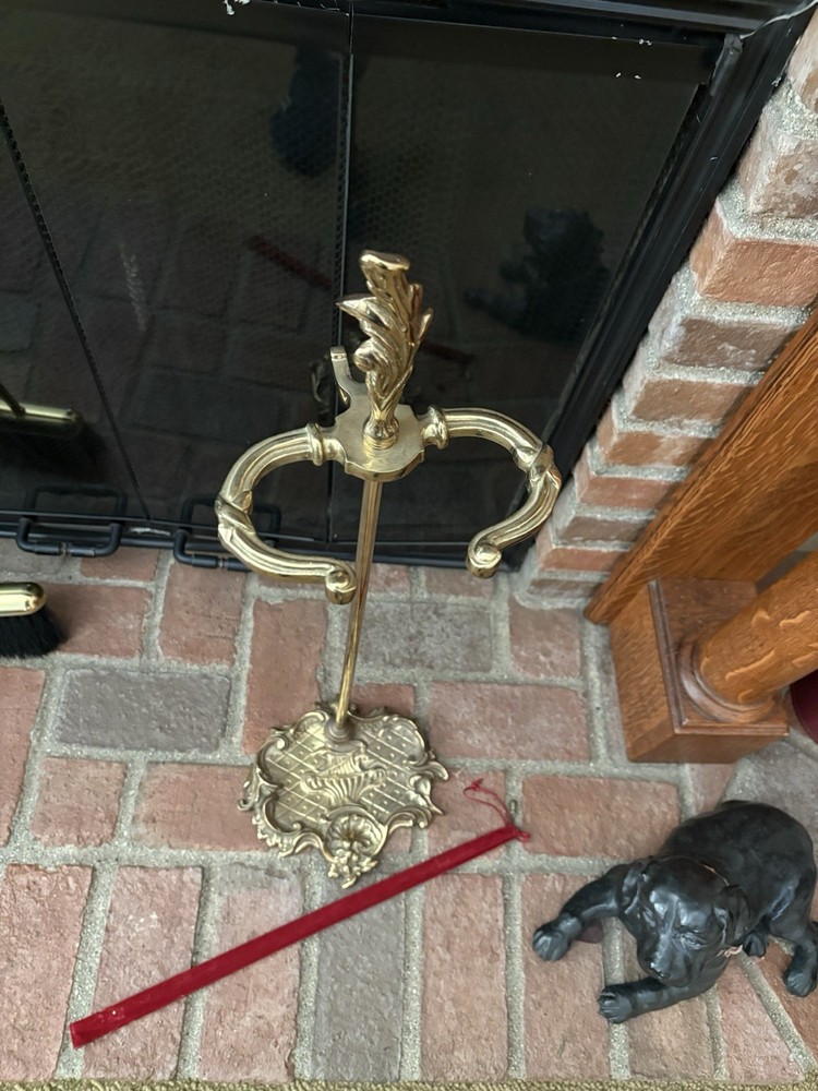 Solid Brass Ornate Fireplace 3 Piece Set