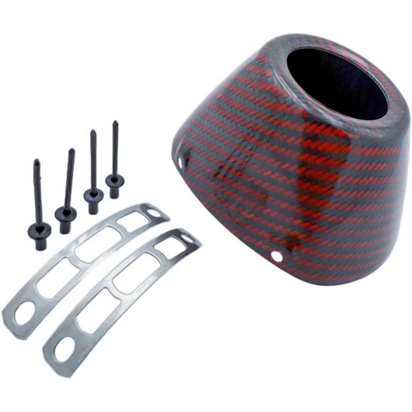 FMF Racing End Carbon Cap Kit for Factory 4.1 - New Style - Red 040695