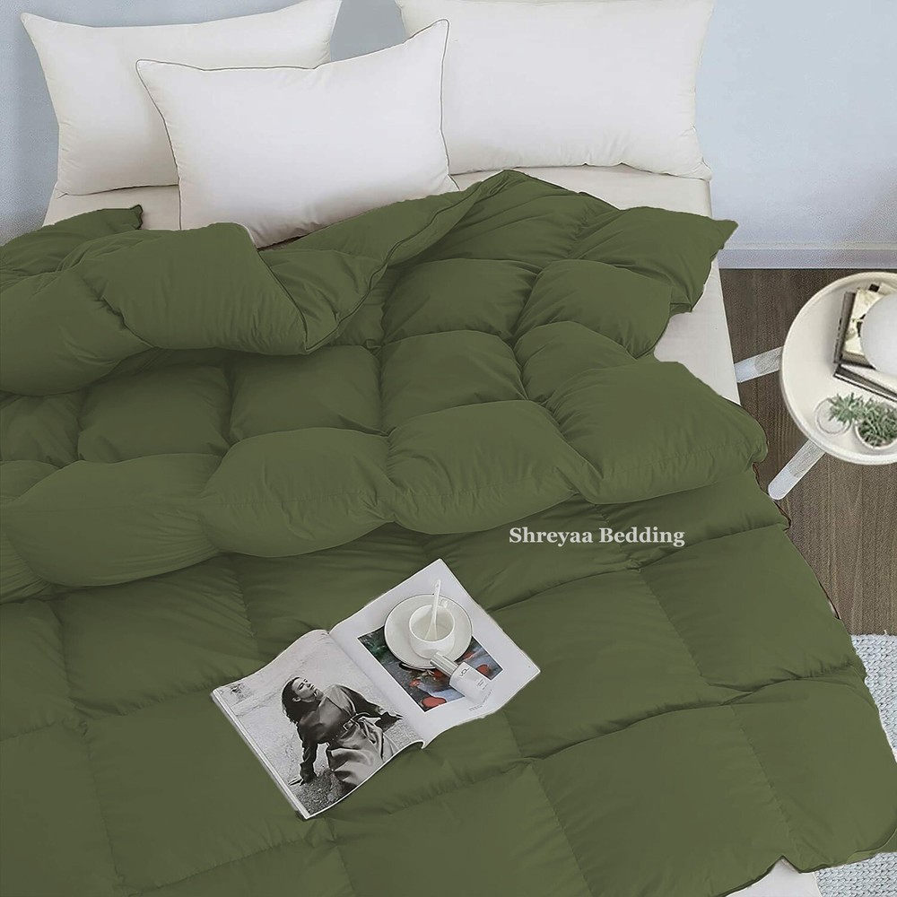 Best Moss Solid Full XL Size Egyptian Cotton Down Alternative Comforter