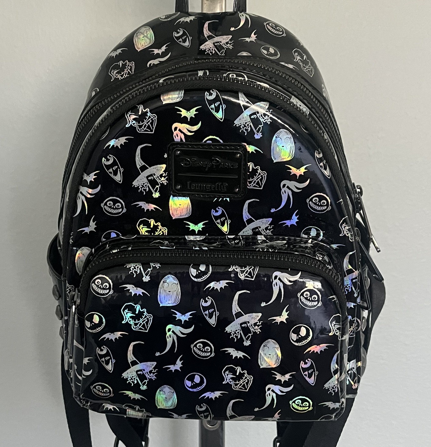 Loungefly Nightmare Before Christmas Holographic Mini Backpack Disney Park Black