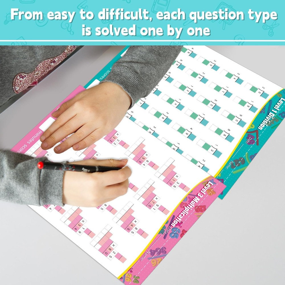 Multiplication and Division Workbook Math Worksheets Grade 25 2 PCS