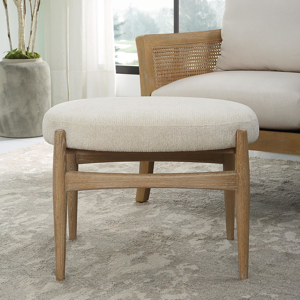 Uttermost 23736 Acrobat 25"W Hardwood Framed Polyester Bench - White