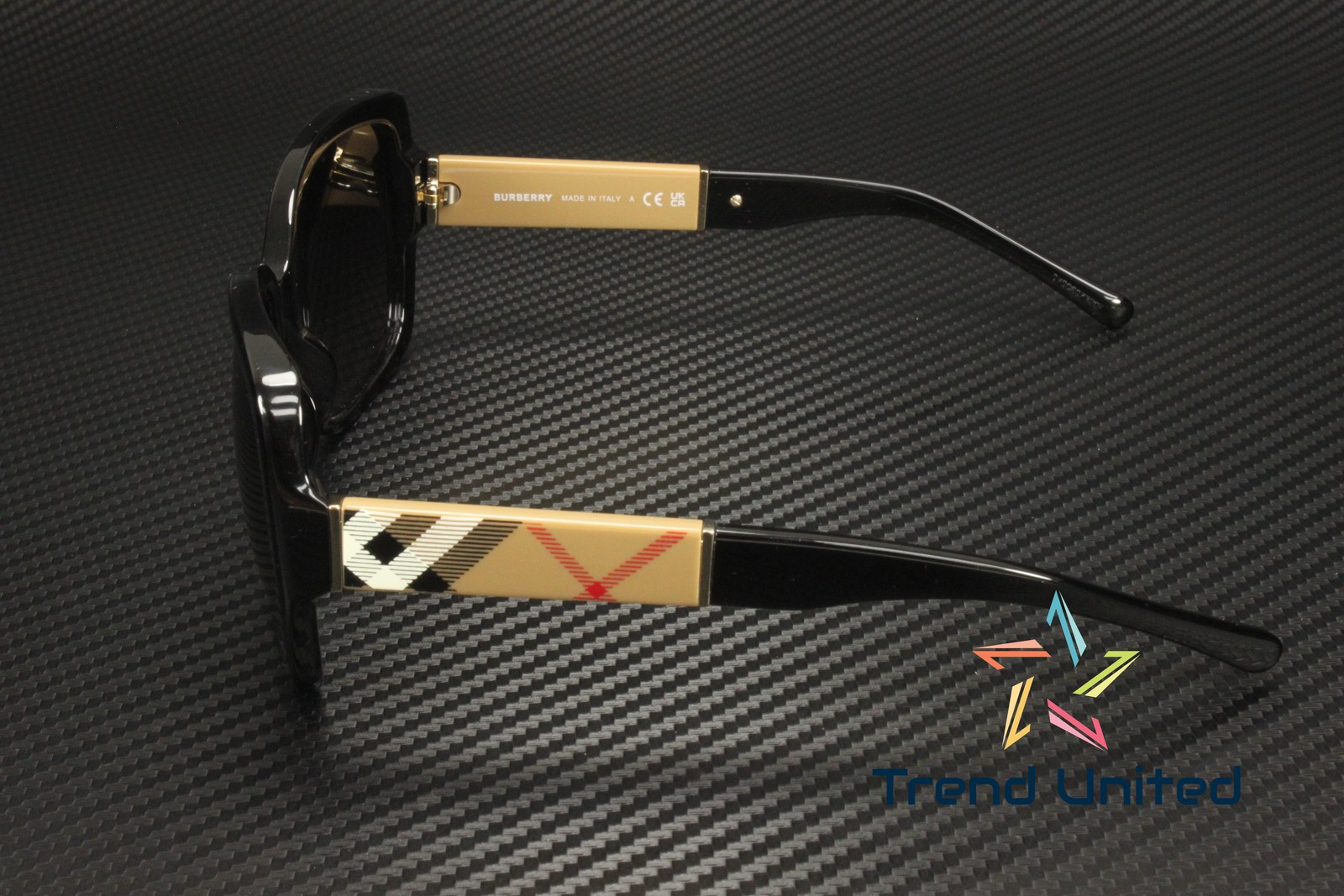 BURBERRY BE4160 34338G Black Grey Gradient 58 mm Women's Sunglasses