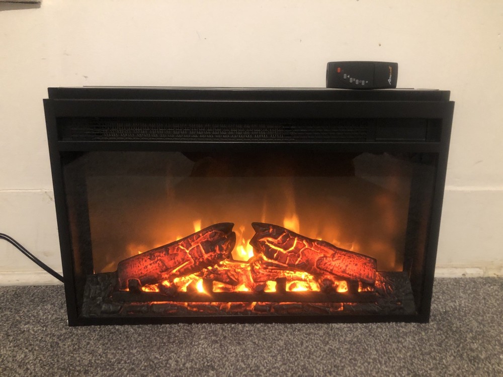 AltraFlame 23x14 Black Frame  Electric Fireplace. Complete With Remote Control.