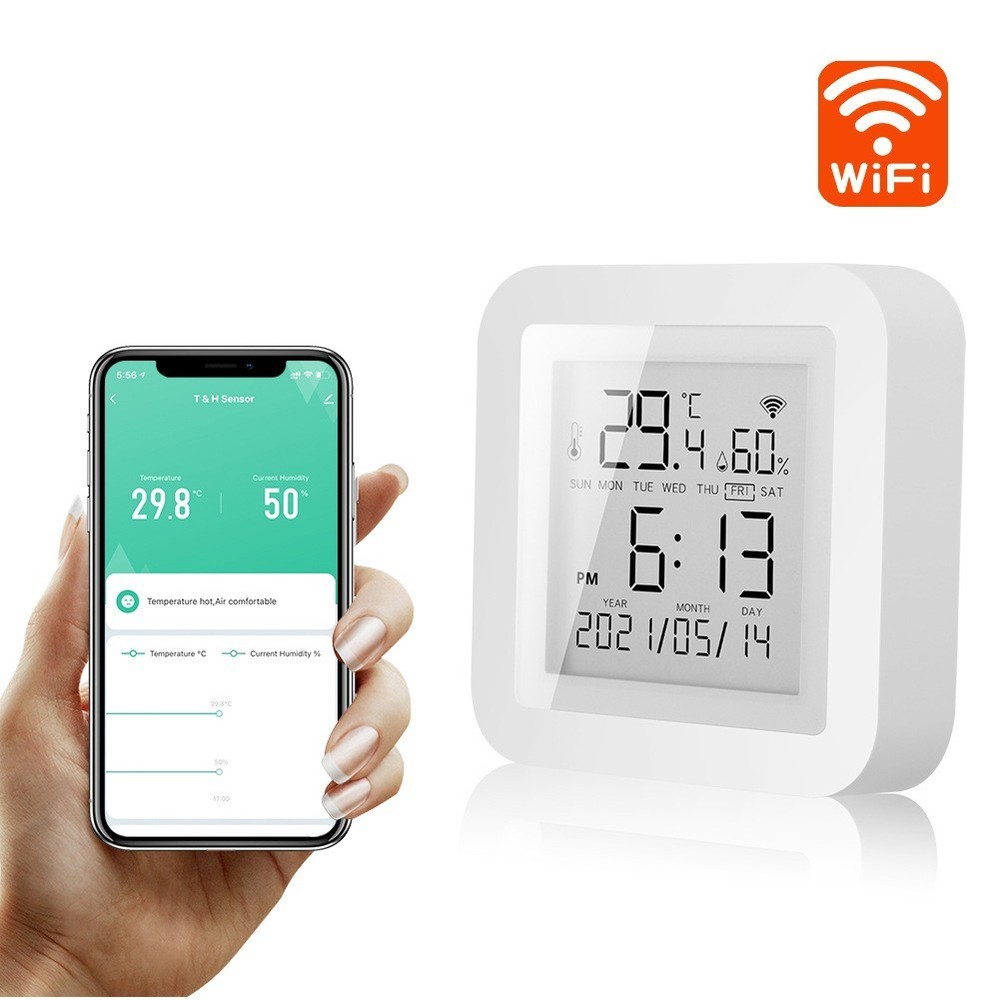 Smart WiFi Thermometer with Offline Functionality Alerts via App Notifications