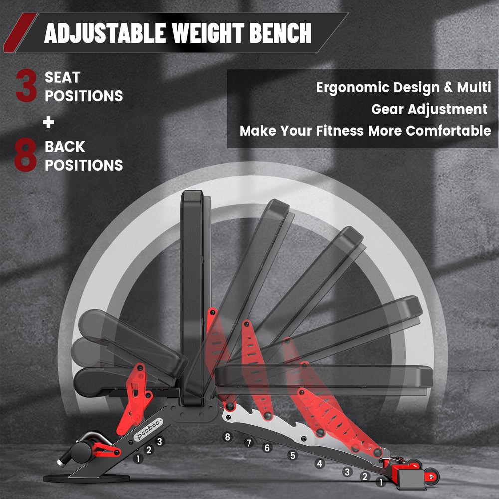 Adjustable Foldable Weight Bench for Home Gym Strength Training Workout Bench