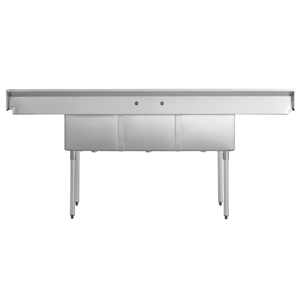 Kratos 29N-003 - Commercial NSF 3 Compartment Sink - 18"Wx18"Lx12"H Bowl Size -
