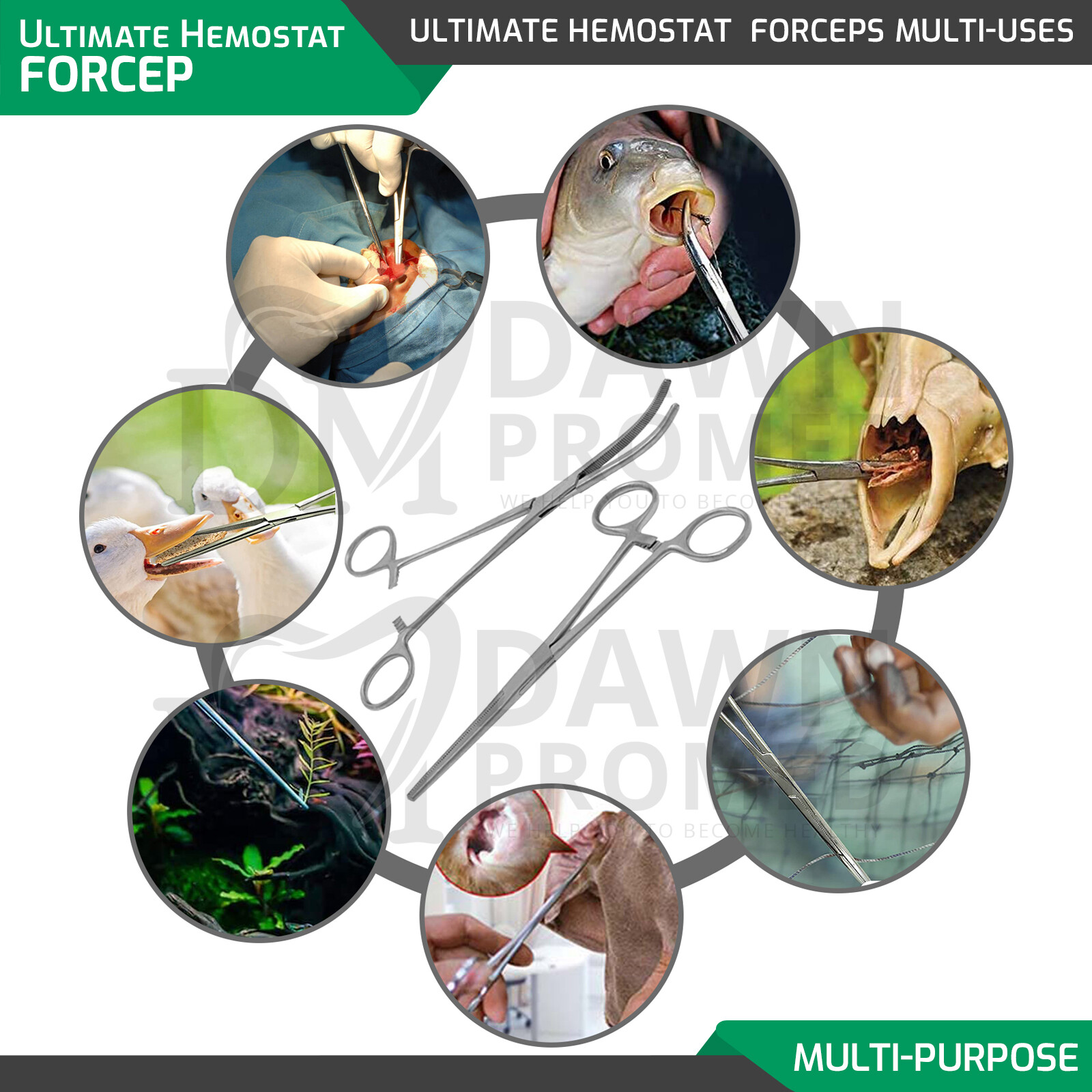 2 Pcs Fishing Set 5" Locking Clamps Hemostat Forceps Straight & Curved German G